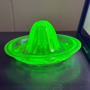 Uranium Glass Citrus Juicer